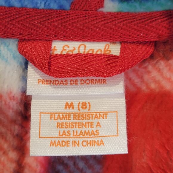 Cat & Jack Kids Multicolor Plaid Bath Robe w/ Hood, Red/Blue, Size M (8), NWT - Picture 3 of 6